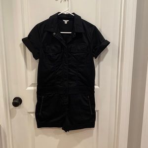 Guess loose fitting black utility romper